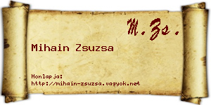 Mihain Zsuzsa névjegykártya